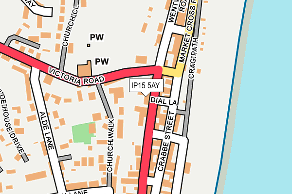 IP15 5AY map - OS OpenMap – Local (Ordnance Survey)