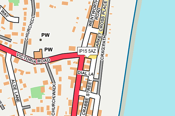 IP15 5AZ map - OS OpenMap – Local (Ordnance Survey)