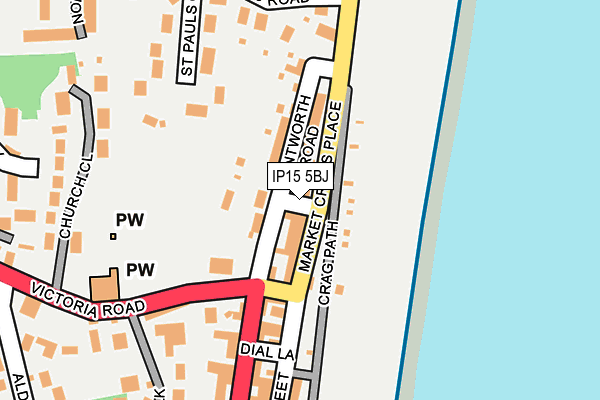 IP15 5BJ map - OS OpenMap – Local (Ordnance Survey)