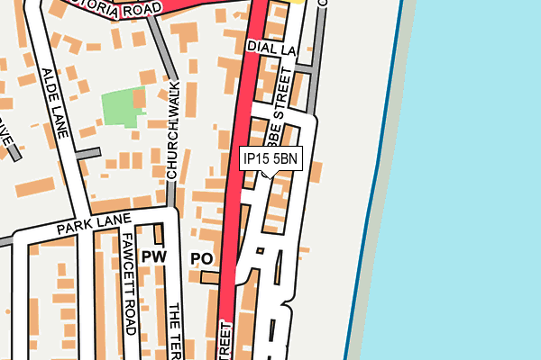 IP15 5BN map - OS OpenMap – Local (Ordnance Survey)