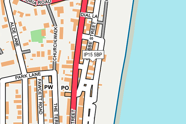 IP15 5BP map - OS OpenMap – Local (Ordnance Survey)