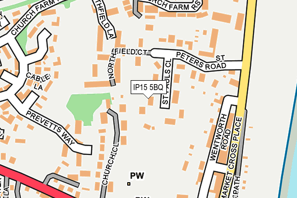 IP15 5BQ map - OS OpenMap – Local (Ordnance Survey)