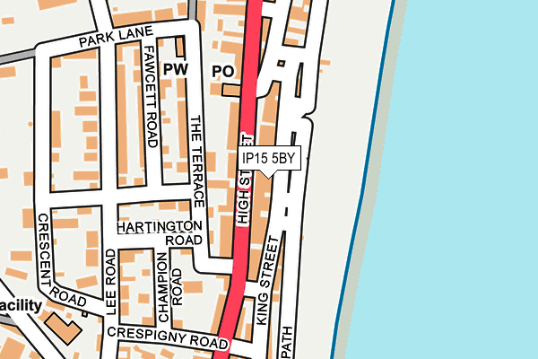 IP15 5BY map - OS OpenMap – Local (Ordnance Survey)