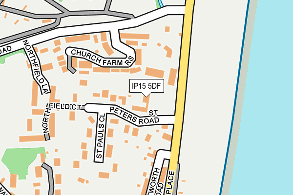 IP15 5DF map - OS OpenMap – Local (Ordnance Survey)