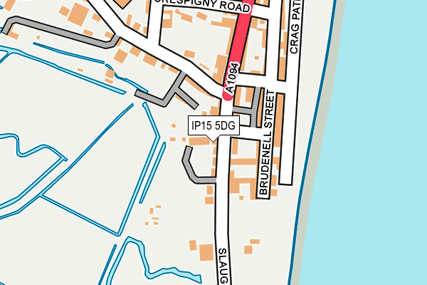 IP15 5DG map - OS OpenMap – Local (Ordnance Survey)