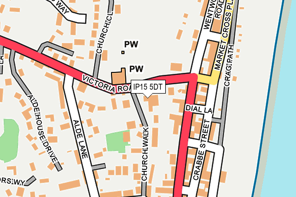 IP15 5DT map - OS OpenMap – Local (Ordnance Survey)