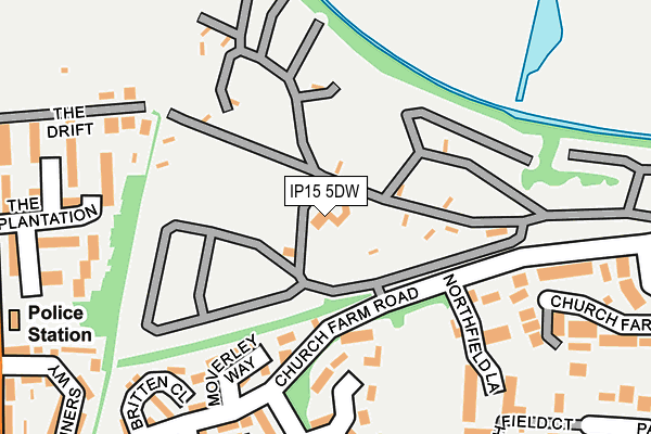 IP15 5DW map - OS OpenMap – Local (Ordnance Survey)