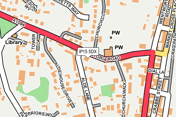 IP15 5DX map - OS OpenMap – Local (Ordnance Survey)