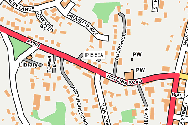 IP15 5EA map - OS OpenMap – Local (Ordnance Survey)