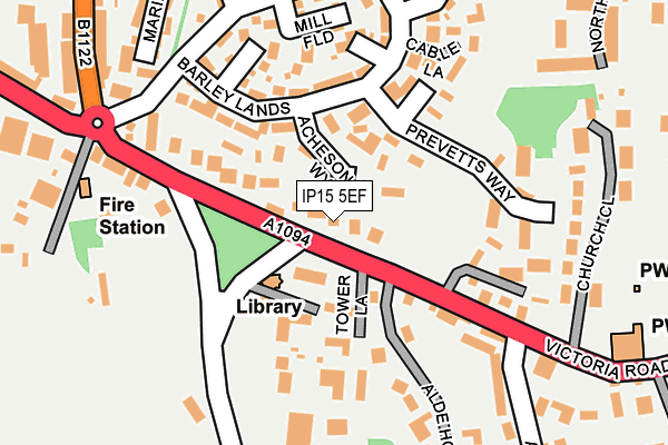 IP15 5EF map - OS OpenMap – Local (Ordnance Survey)