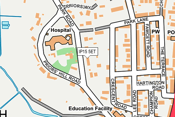 IP15 5ET map - OS OpenMap – Local (Ordnance Survey)