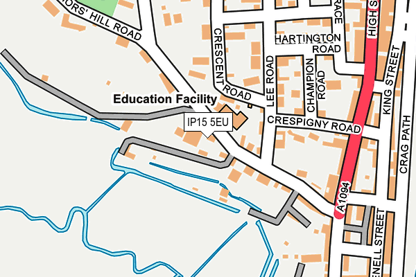 IP15 5EU map - OS OpenMap – Local (Ordnance Survey)