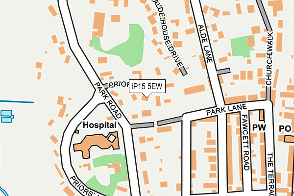 IP15 5EW map - OS OpenMap – Local (Ordnance Survey)