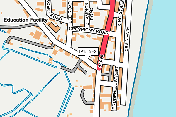 IP15 5EX map - OS OpenMap – Local (Ordnance Survey)