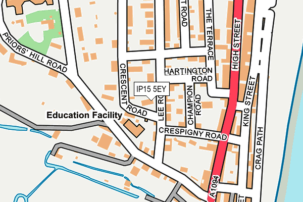 IP15 5EY map - OS OpenMap – Local (Ordnance Survey)