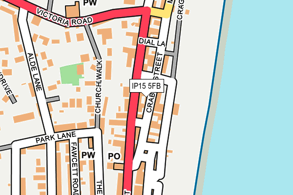 IP15 5FB map - OS OpenMap – Local (Ordnance Survey)