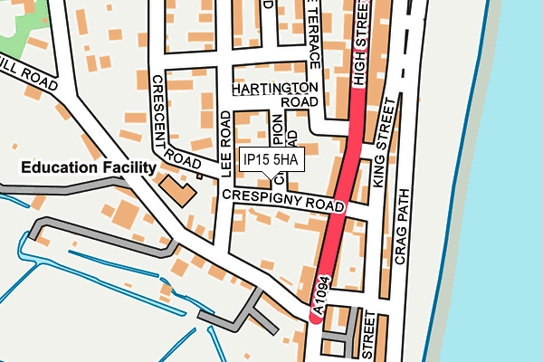 IP15 5HA map - OS OpenMap – Local (Ordnance Survey)