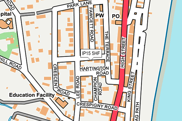 IP15 5HF map - OS OpenMap – Local (Ordnance Survey)