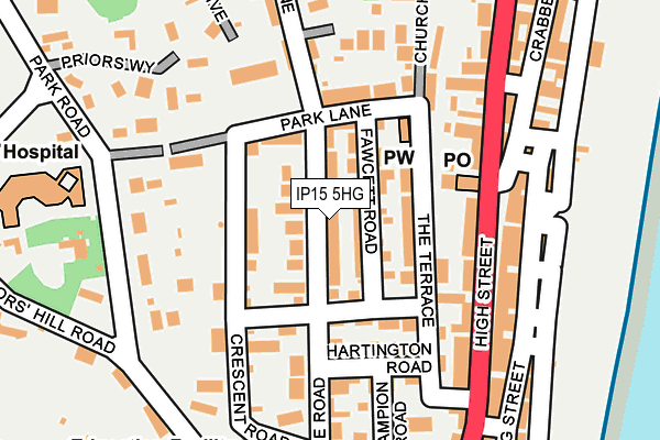 IP15 5HG map - OS OpenMap – Local (Ordnance Survey)