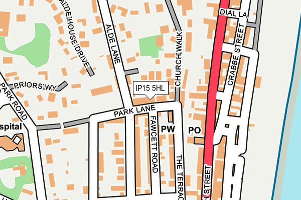 IP15 5HL map - OS OpenMap – Local (Ordnance Survey)