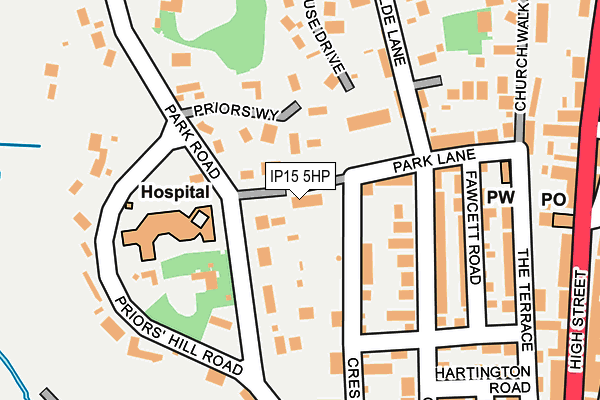 IP15 5HP map - OS OpenMap – Local (Ordnance Survey)