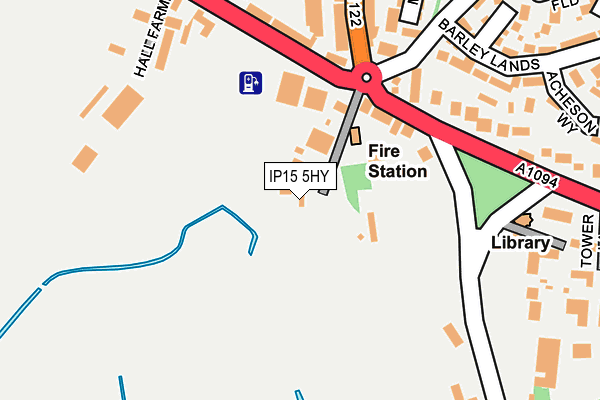 IP15 5HY map - OS OpenMap – Local (Ordnance Survey)