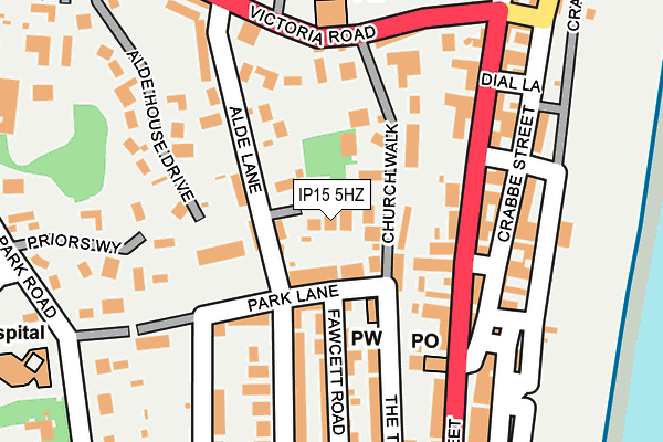 IP15 5HZ map - OS OpenMap – Local (Ordnance Survey)