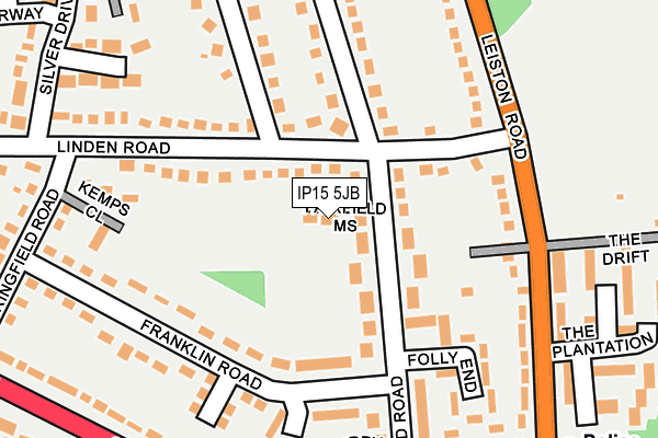 IP15 5JB map - OS OpenMap – Local (Ordnance Survey)