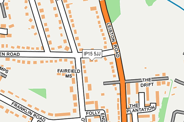 IP15 5JJ map - OS OpenMap – Local (Ordnance Survey)