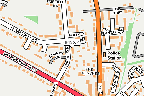 IP15 5JP map - OS OpenMap – Local (Ordnance Survey)