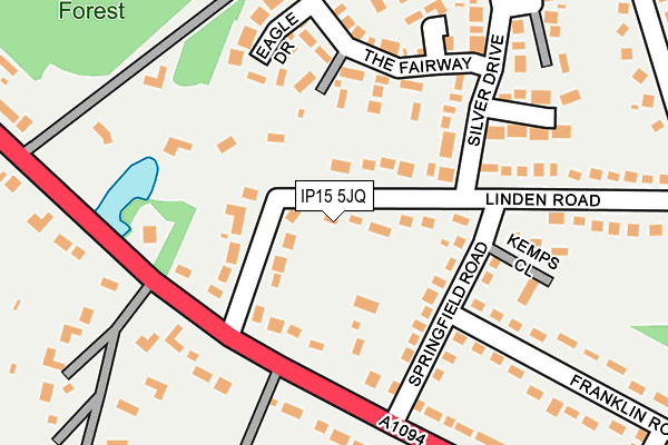 IP15 5JQ map - OS OpenMap – Local (Ordnance Survey)