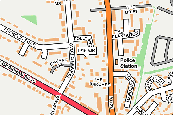 IP15 5JR map - OS OpenMap – Local (Ordnance Survey)