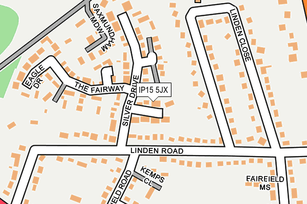 IP15 5JX map - OS OpenMap – Local (Ordnance Survey)