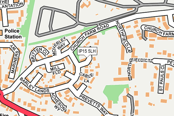 IP15 5LH map - OS OpenMap – Local (Ordnance Survey)