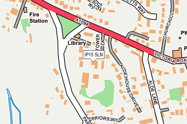 IP15 5LN map - OS OpenMap – Local (Ordnance Survey)