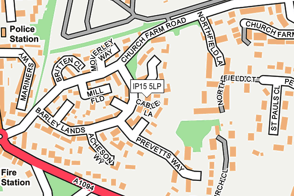IP15 5LP map - OS OpenMap – Local (Ordnance Survey)