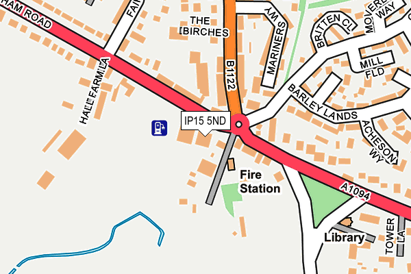 IP15 5ND map - OS OpenMap – Local (Ordnance Survey)