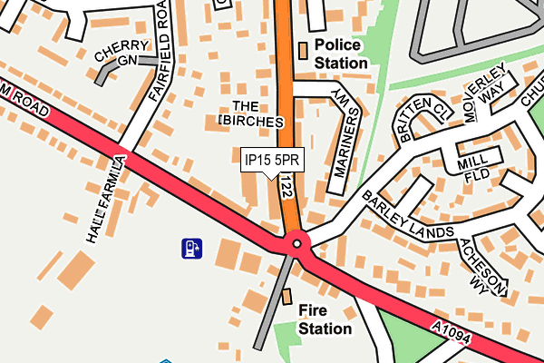 IP15 5PR map - OS OpenMap – Local (Ordnance Survey)