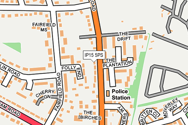 IP15 5PS map - OS OpenMap – Local (Ordnance Survey)