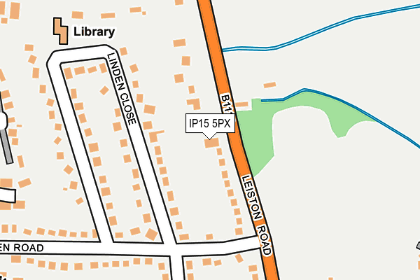 IP15 5PX map - OS OpenMap – Local (Ordnance Survey)