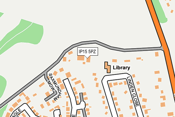 IP15 5PZ map - OS OpenMap – Local (Ordnance Survey)