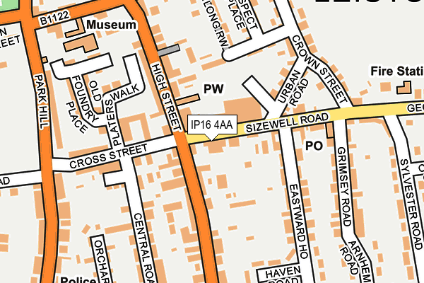 IP16 4AA map - OS OpenMap – Local (Ordnance Survey)