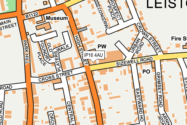 IP16 4AU map - OS OpenMap – Local (Ordnance Survey)