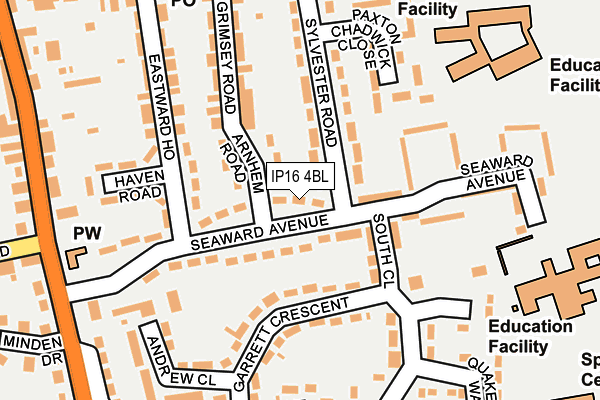 IP16 4BL map - OS OpenMap – Local (Ordnance Survey)