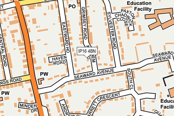 IP16 4BN map - OS OpenMap – Local (Ordnance Survey)