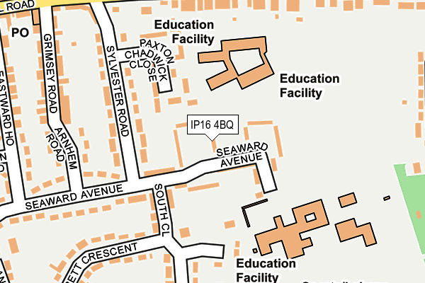 IP16 4BQ map - OS OpenMap – Local (Ordnance Survey)