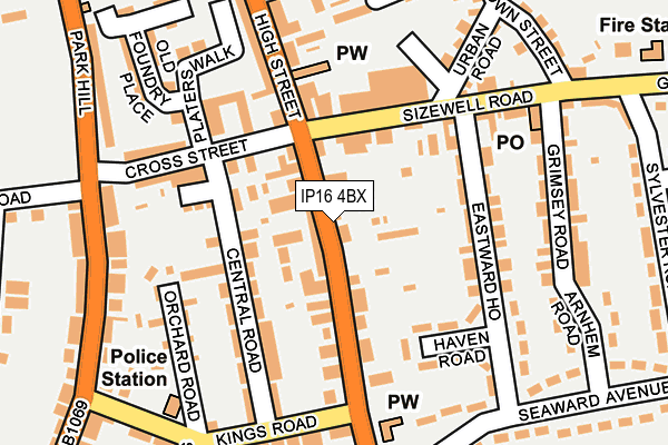 Map of LEISTON NEWSAGENT LTD at local scale