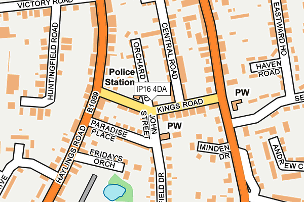 IP16 4DA map - OS OpenMap – Local (Ordnance Survey)