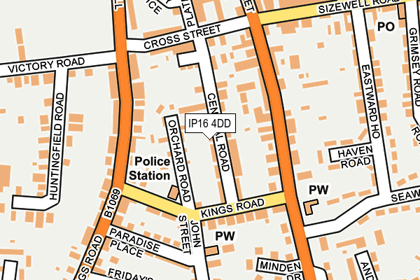 IP16 4DD map - OS OpenMap – Local (Ordnance Survey)