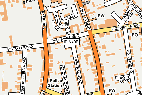 IP16 4DE map - OS OpenMap – Local (Ordnance Survey)